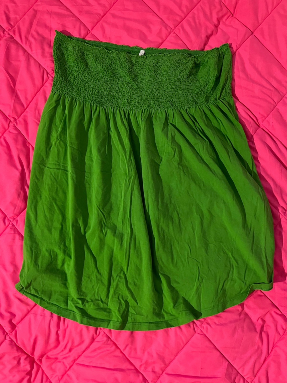 Old Navy Green Strapless Smocked Tube Top
